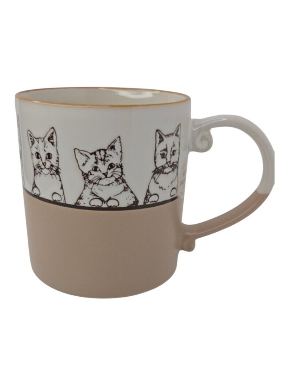 🐈‍⬛▪️Spectrum Sesignz ▪️Neutral Beige Cat Pattern Ceramic Mug